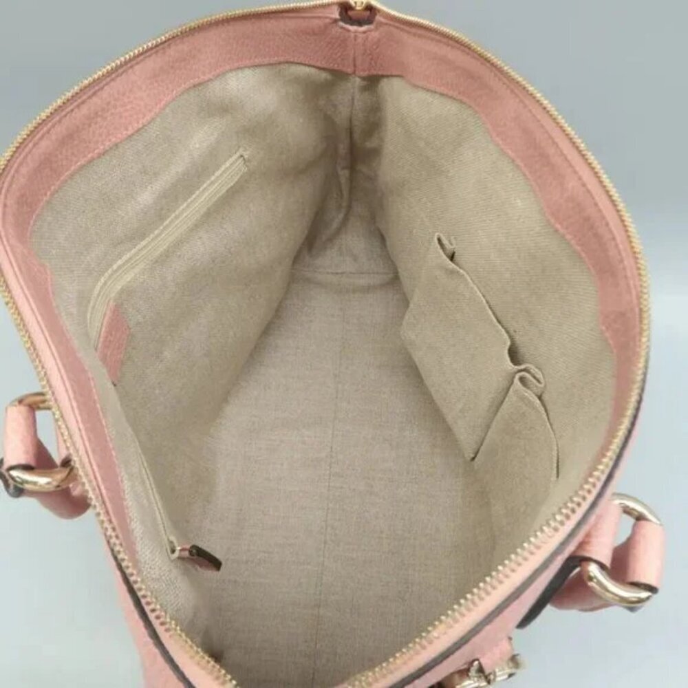 Authentic Gucci Soho Dome Satchel Pink Leather Crossbody Shoulder Bag Luxury Bag - Picture 11 of 13